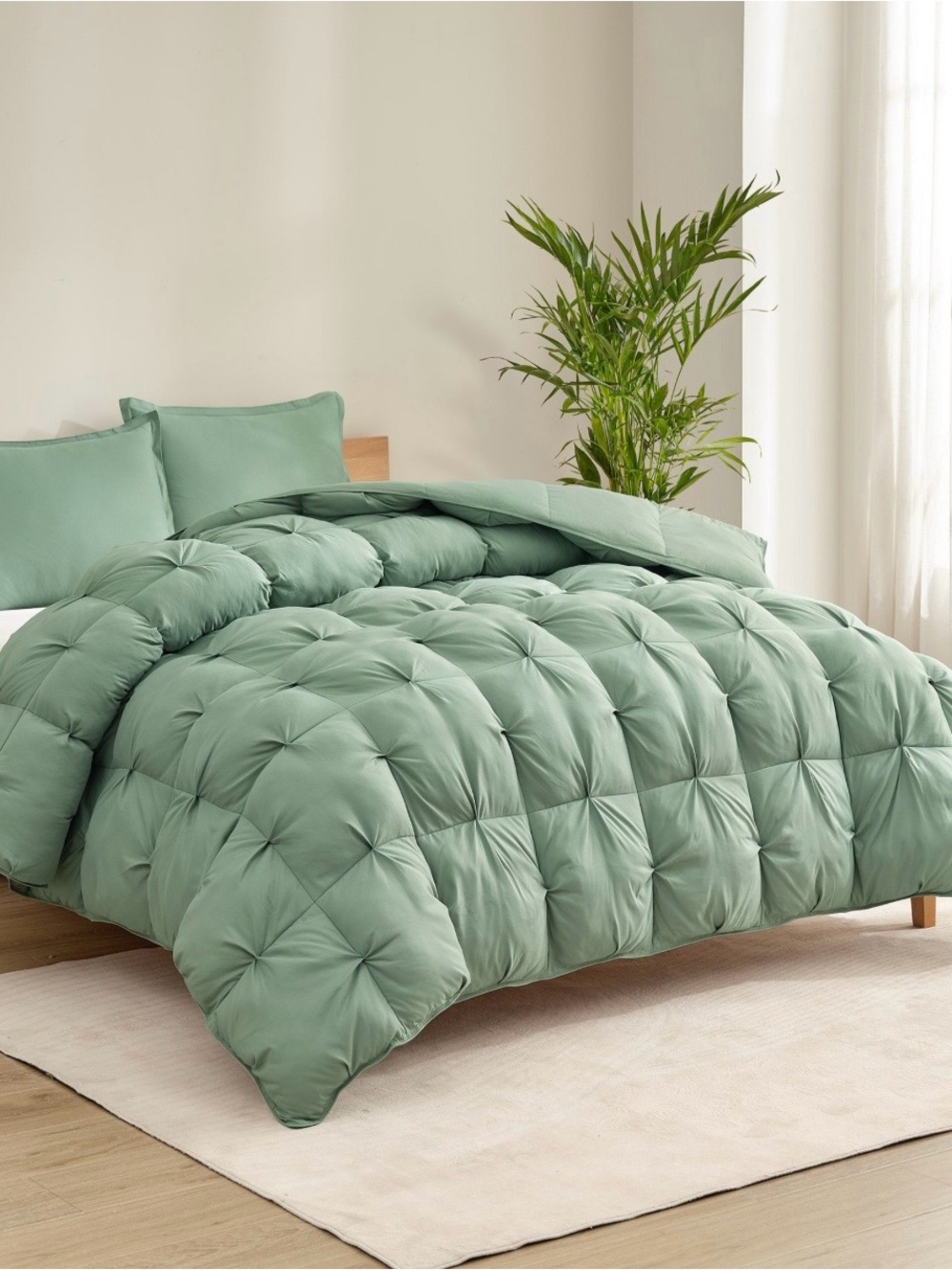 Tufted Sage Green Comforter Set - Plush All-Season Bedding